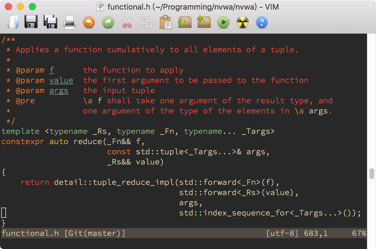 深色背景下的 gruvbox 效果图 Fig13.7